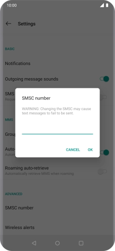 Key in +447958879879 and press OK.