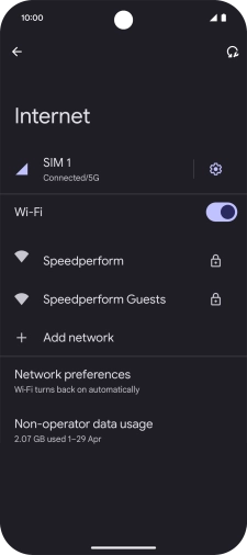 Press the required Wi-Fi network.