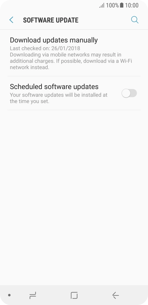 Press Download updates manually. If a new software version is available, it's displayed. Follow the instructions on the screen to update the phone software.