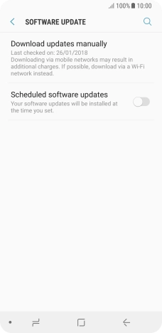 Press Download updates manually. If a new software version is available, it's displayed. Follow the instructions on the screen to update the phone software.