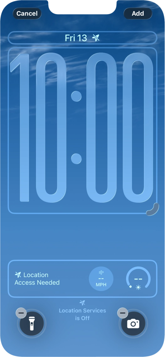 To customise the way the lock screen date is displayed, press the date widget and follow the instructions on the screen to find the required widget display mode.