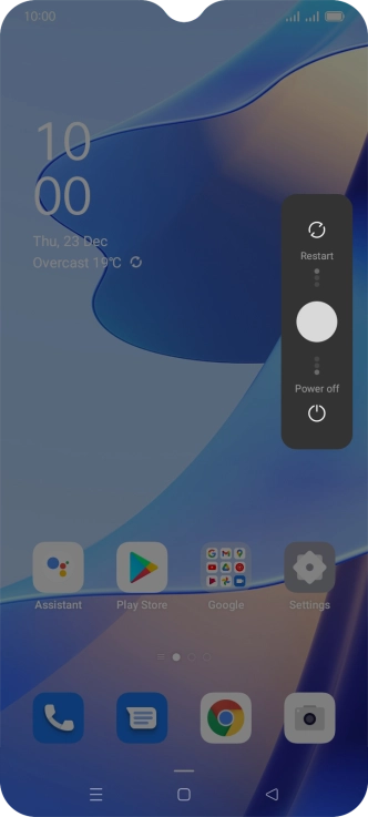 Press and drag the circle downwards.