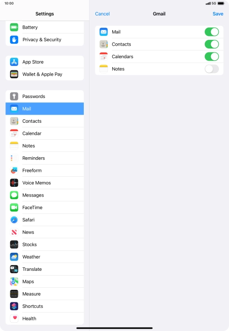 If this screen is displayed, you email account has been recognised and set up automatically. Follow the instructions on the screen to key in more information and finish setting up your tablet.
