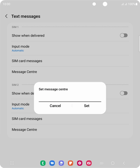 Key in +447958879879 and press Set.
