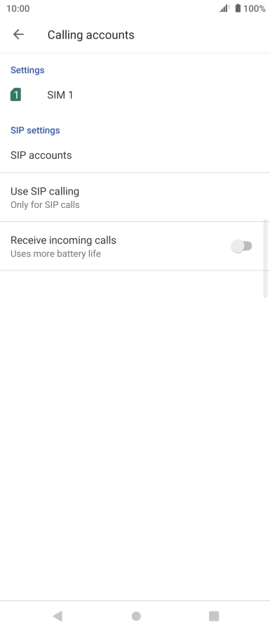 Press the name of the SIM.