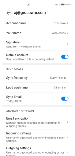 Press Account name and key in the required name.