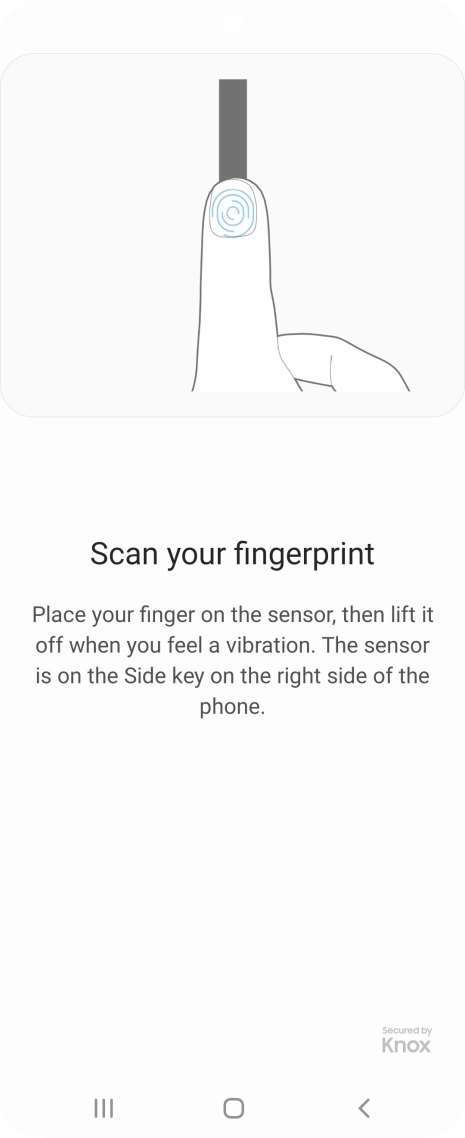 Follow the instructions on the screen to create the phone lock code using your fingerprint.