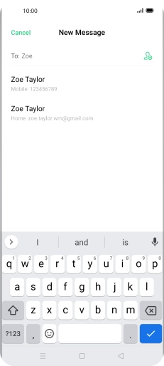 Press the required contact.