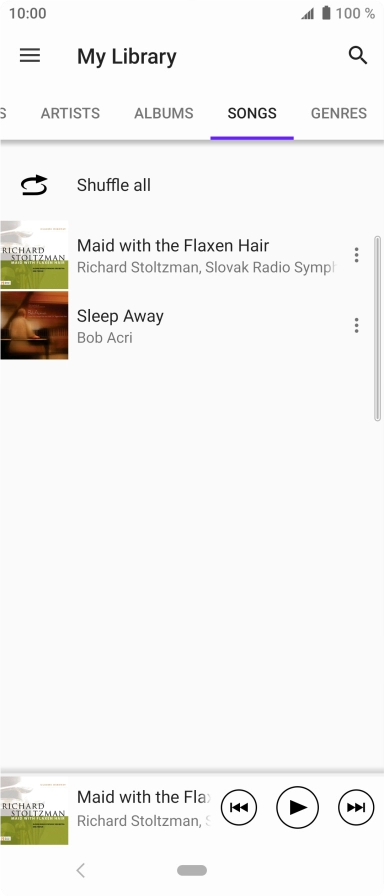 Press the required audio file.