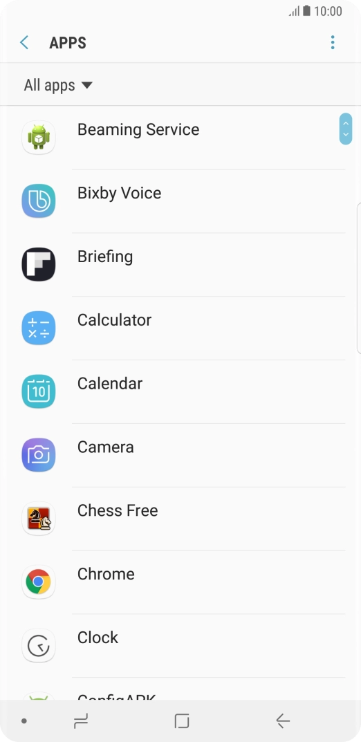 Press the required app.