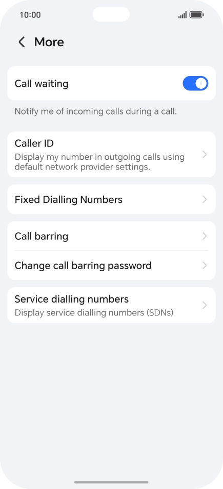Press Fixed Dialling Numbers.