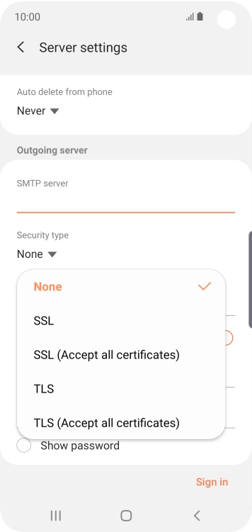Press None to turn off the function.