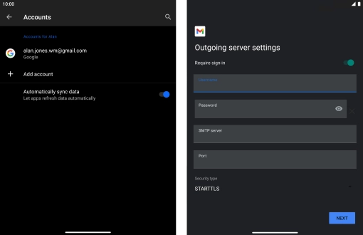 Press the field below 