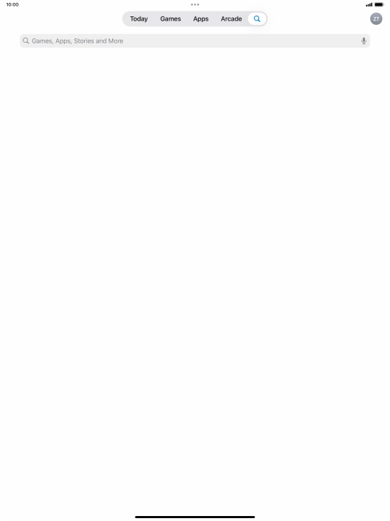 Press the search field.