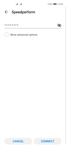 Key in the password for the Wi-Fi network and press CONNECT.