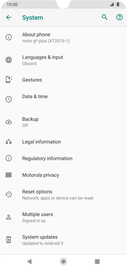 Press Reset options.