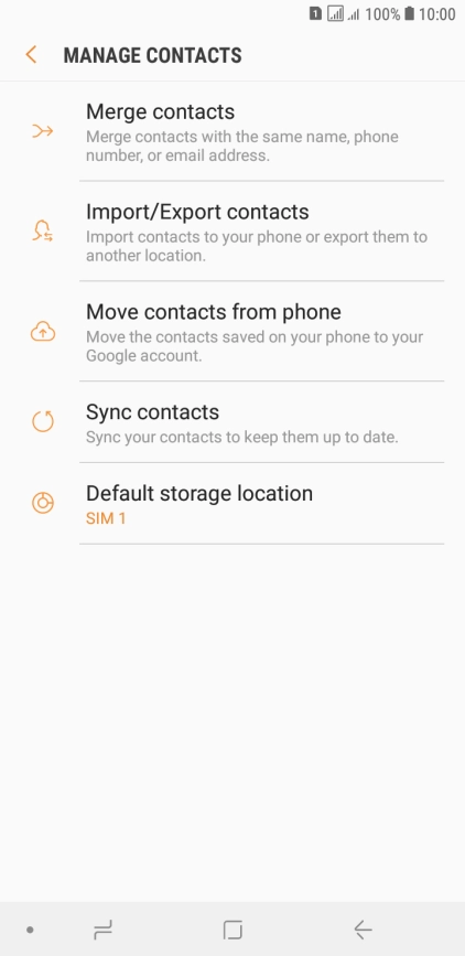 Press Import/Export contacts.