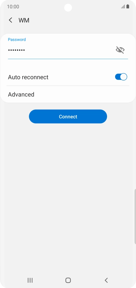 Key in the password for the Wi-Fi network and press Connect.