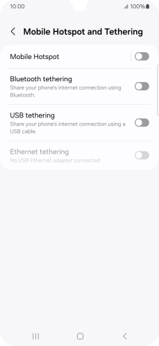 Press Mobile Hotspot.