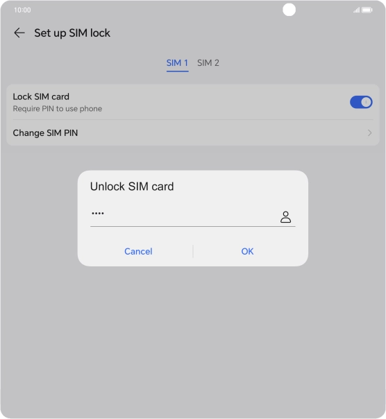 Key in your PIN and press OK. The default PIN is 1111.