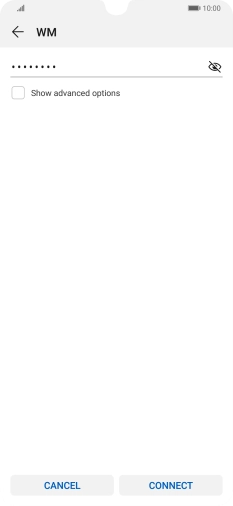 Key in the password for the Wi-Fi network and press CONNECT.