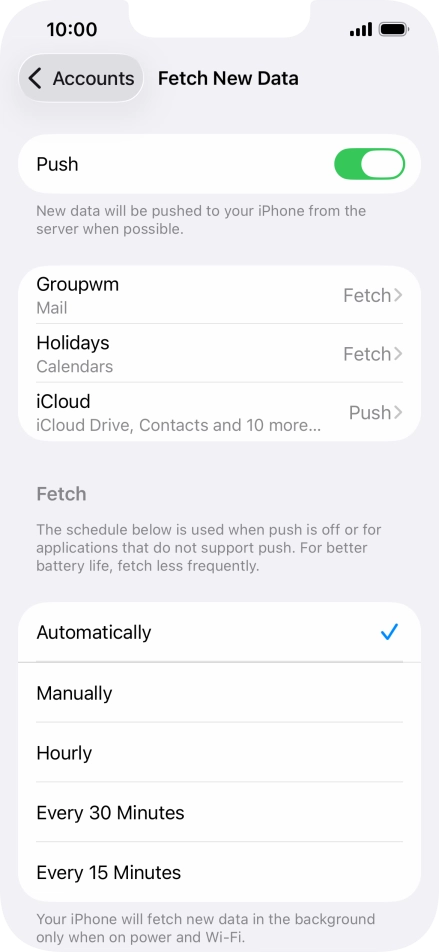 Press the indicator next to 