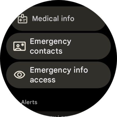 Press Emergency contacts.