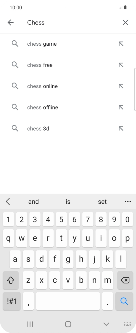 Key in the name or subject of the required app and press the search icon.