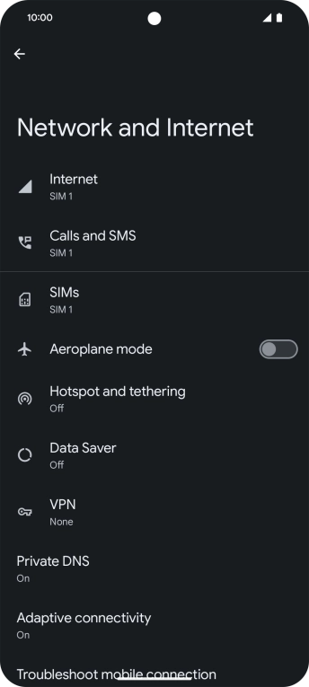 Press Hotspot and tethering.