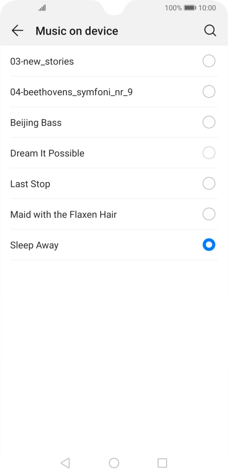 Once you've found a ring tone you like, press the Return key.