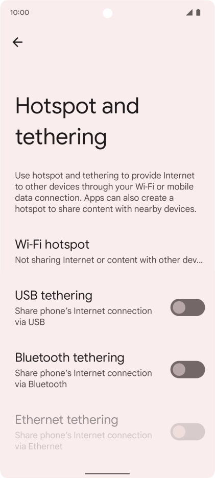 Press Wi-Fi hotspot.