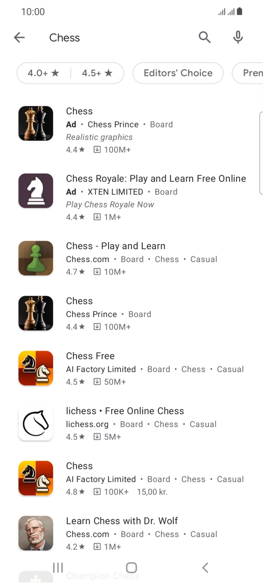 Press the required app.