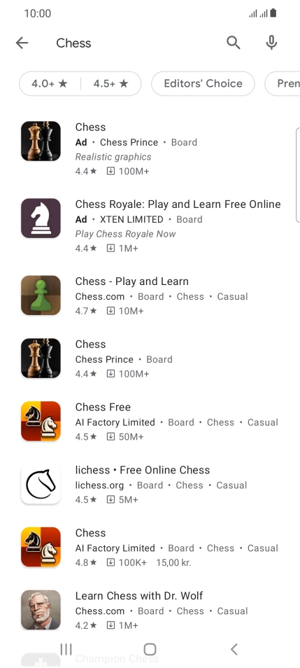 Press the required app.