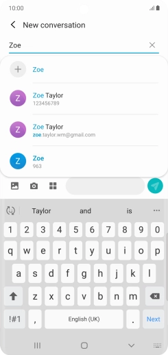 Press the required contact.