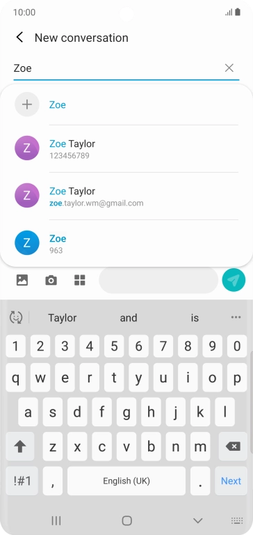 Press the required contact.