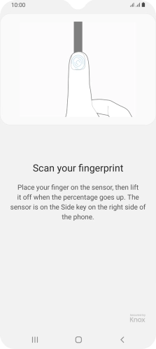 Follow the instructions on the screen to create the phone lock code using your fingerprint.