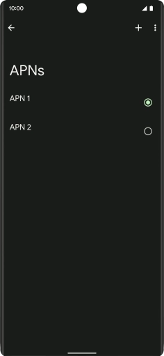 Press the field next to the required data connection to activate it.