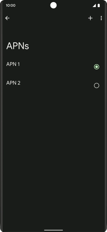 Press the field next to the required data connection to activate it.