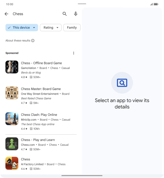 Press the required app.