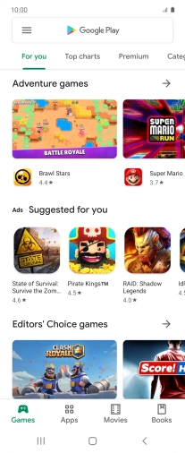 Slide your finger right starting from the left side of the screen.