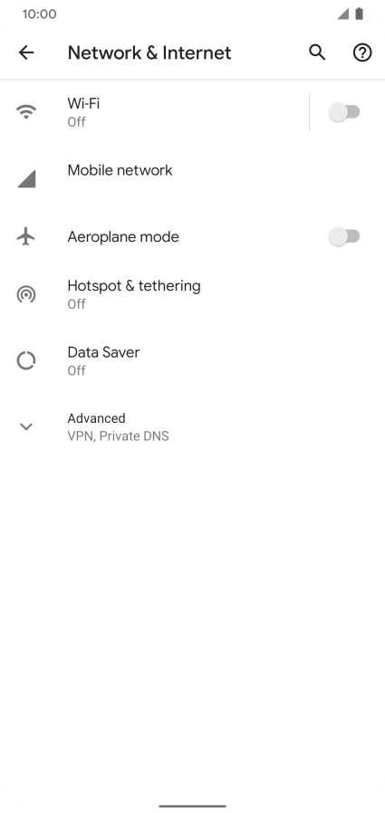 Press Mobile network.