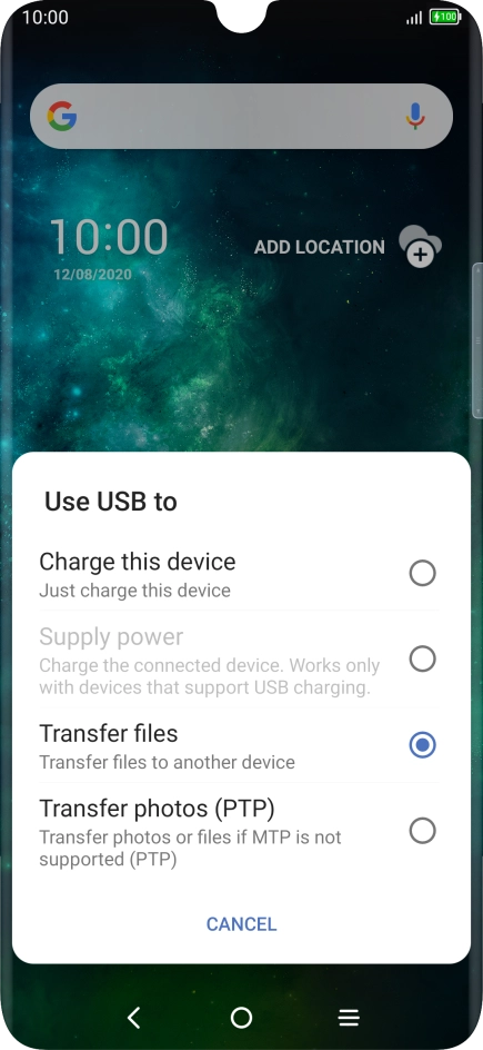 Press Transfer files.