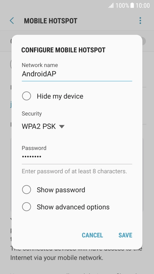 Press the field below 