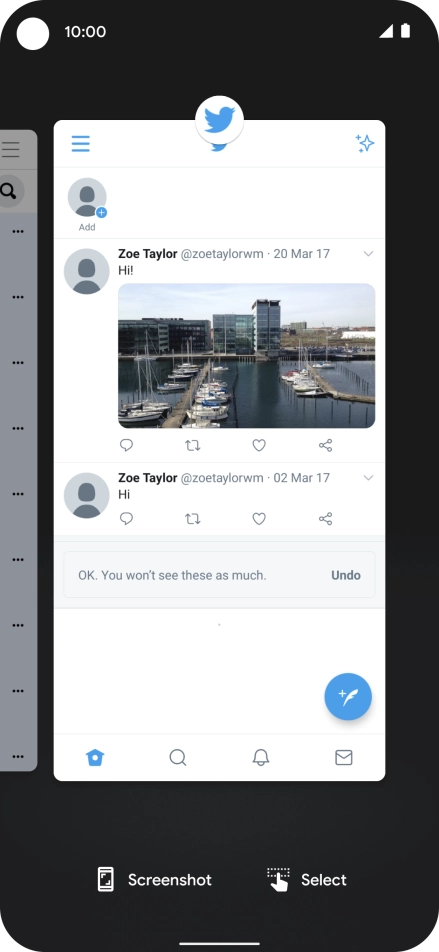 To end one running application, slide your finger upwards on the required application.