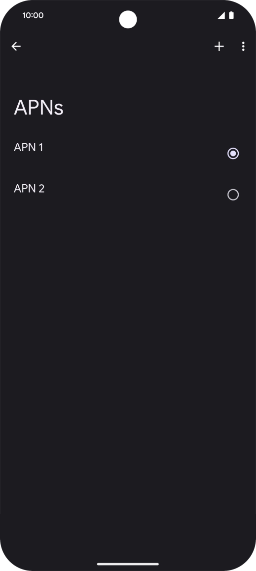 Press the field next to the data connection to activate it.
