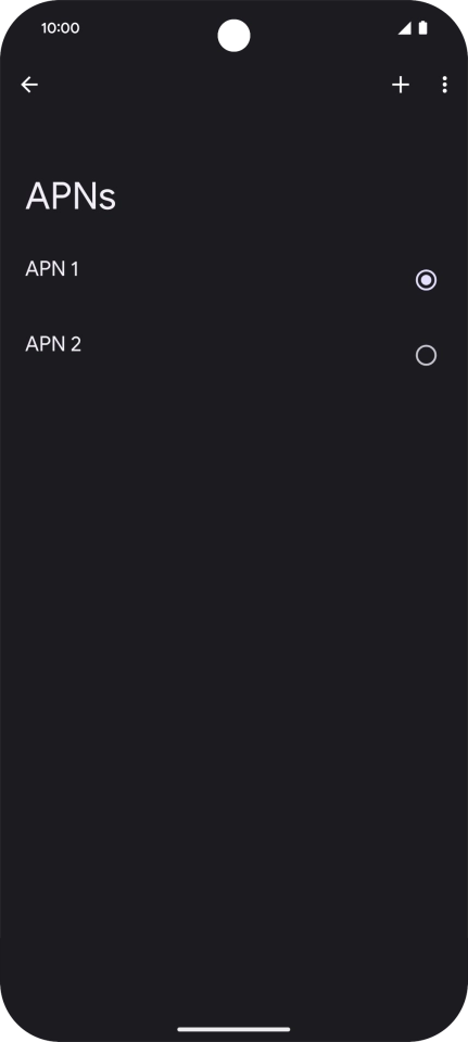 Press the field next to the data connection to activate it.