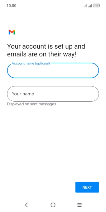 Press Your name and key in the required sender name.