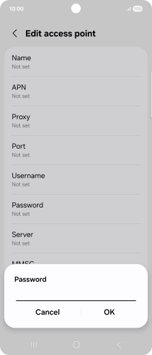 Key in secure and press OK.