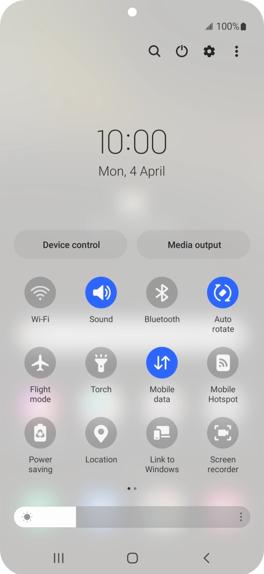 Press the settings icon.