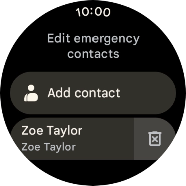 Follow the instructions on the screen to set up multiple emergency contacts or slide your finger right starting from the left side of the screen to return to the SOS menu.